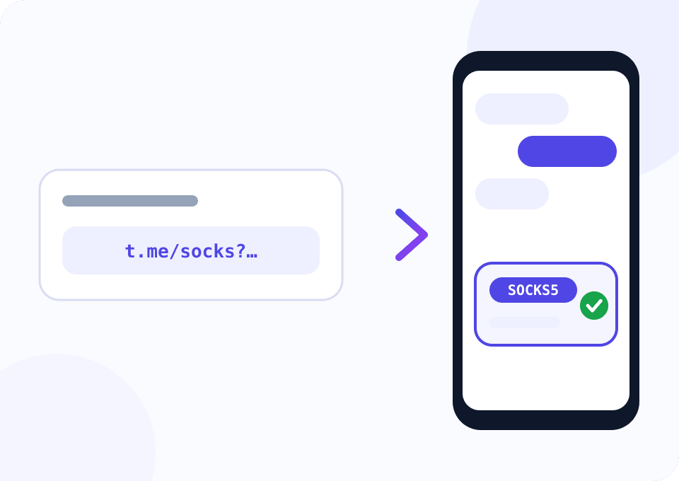 Ссылка t.me/socks открывается в Telegram на телефоне, и прокси SOCKS5 добавляется с отметкой об успехе